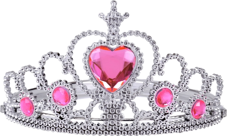 Принцеска корона с розови камъчета
