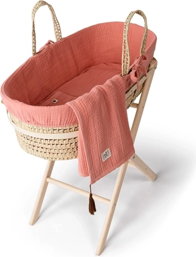 Funnababy complete Moses basket set with accessories coral pink