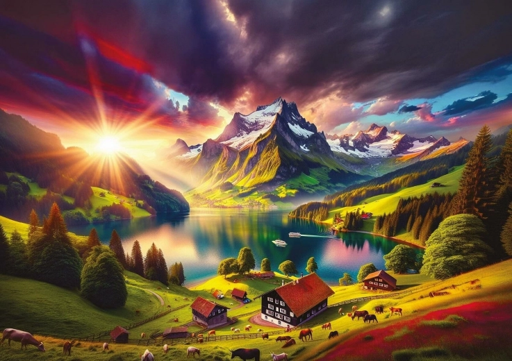 Puzzle at the Foot of the Alps 500 Pieces