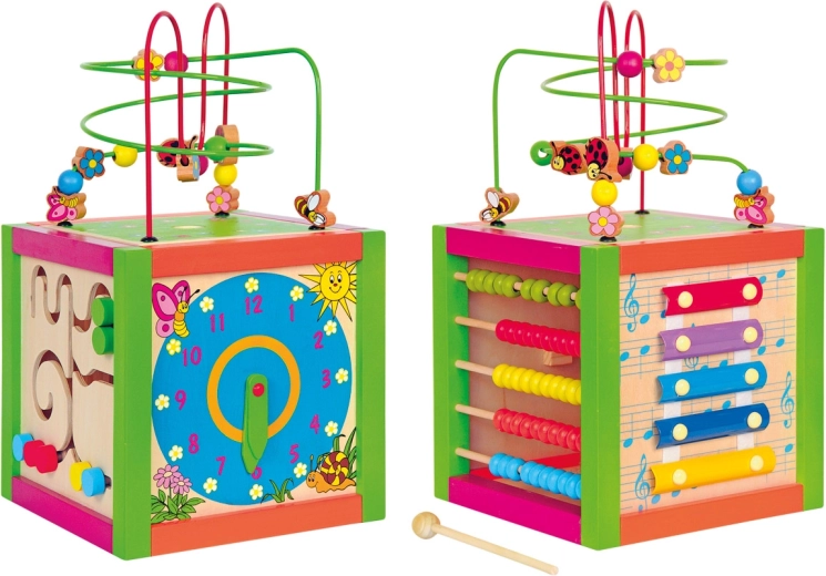 Woody Colorful Wooden Educational Activity Cube