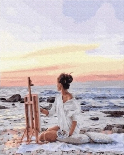 Norimpex диамантено рисуване Художник на брега 30 × 40 cm