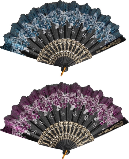 Patterned folding fan for children 23 cm