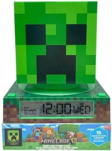 3D LED Minecraft Creeper lamp with alarm clock