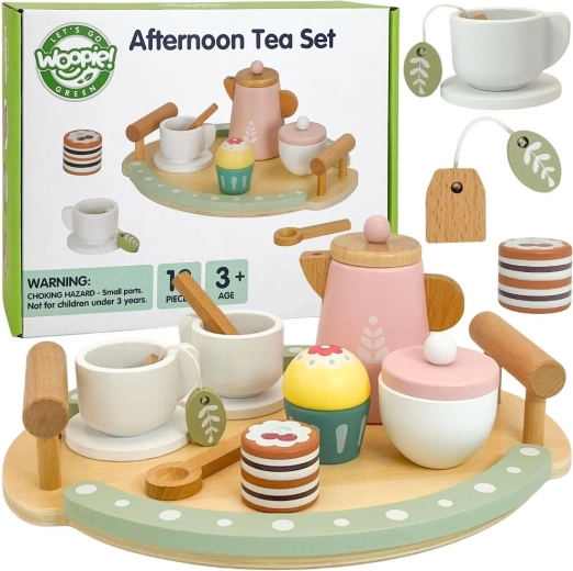 Woopie Green Wooden Tea and Coffee Set - 12 pcs
