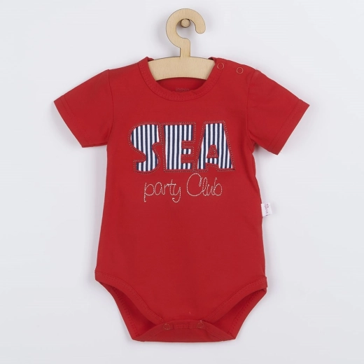 Summer baby bodysuit Koala Sea Party red