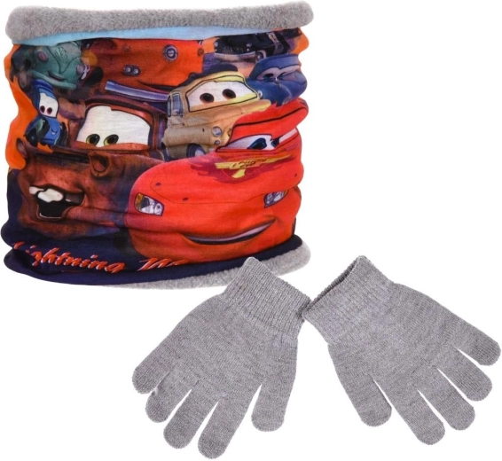 Комплект шал-яка и ръкавици Disney Cars с подаръчна маска - 1 брой