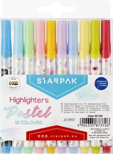 Pastel highlighters STARPAK – set of 10 pcs