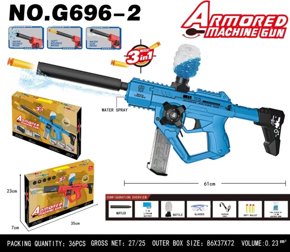 Blue 3-in-1 gel water beads gun