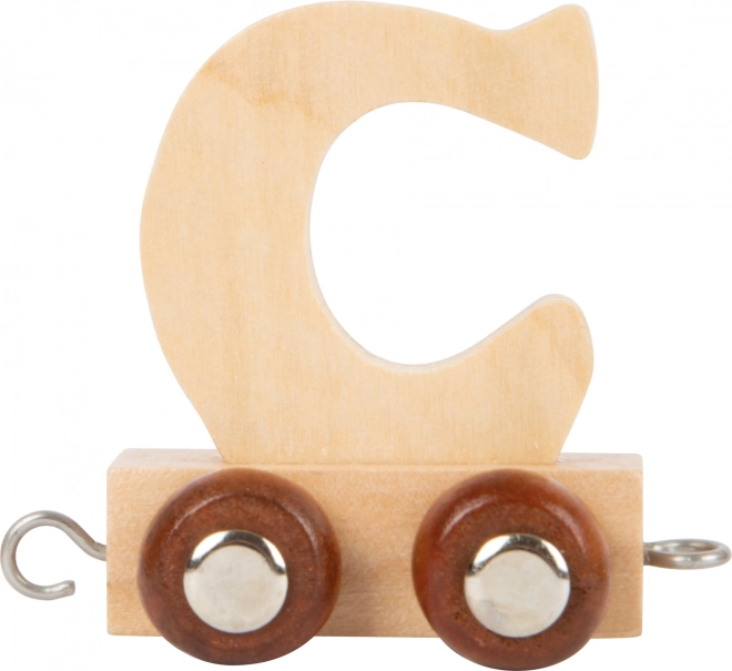 Wooden wagon with letter c for small foot railway