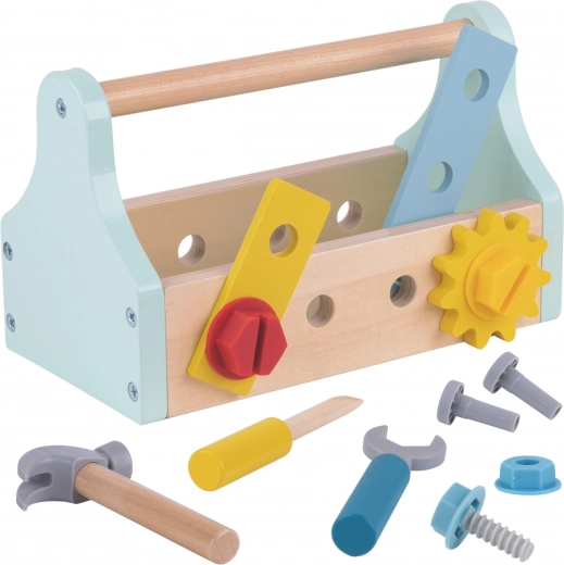 TOOKY TOY дървена кутия с инструменти, 18 части