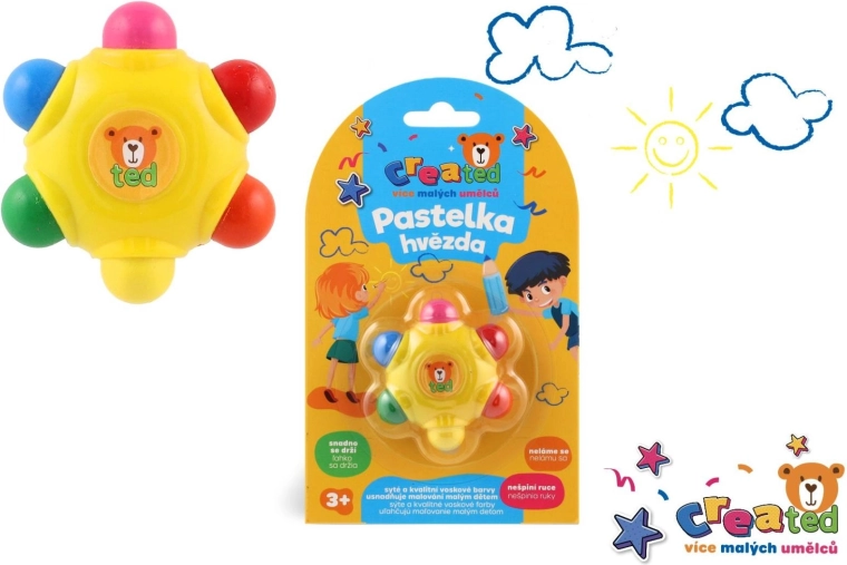 Star-shaped crayon with 6 colors
