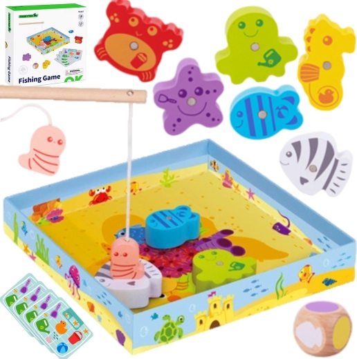 Дървена магнитна риболовна игра TOOKY TOY за деца