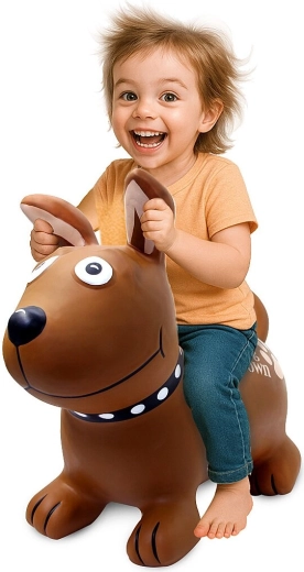 Подскачащо животинче куче кафяво HoppyDoo с помпичка