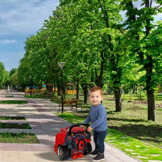 Push-along car to support walking