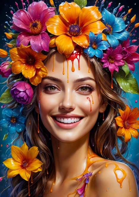 ENJOY пъзел цветна девойка 1000 части