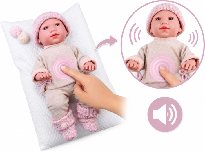 Interactive sounds like a real baby