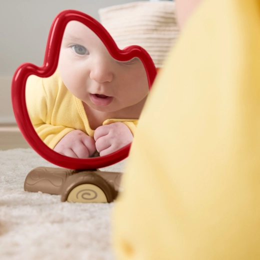 Mirror for tummy time and visual discovery