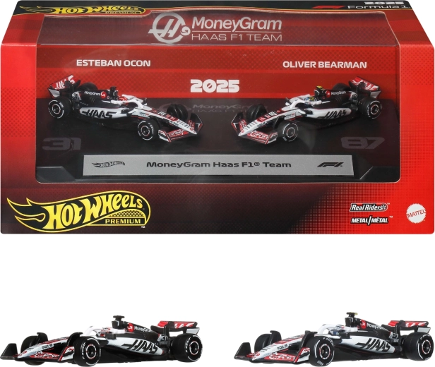 Hot Wheels Premium Formula 1 MoneyGram Haas комплект от 2 метални модела F1 Ocon и Bearman