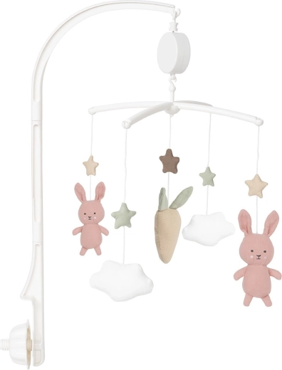 Jabadabado musical crib mobile bunny pink