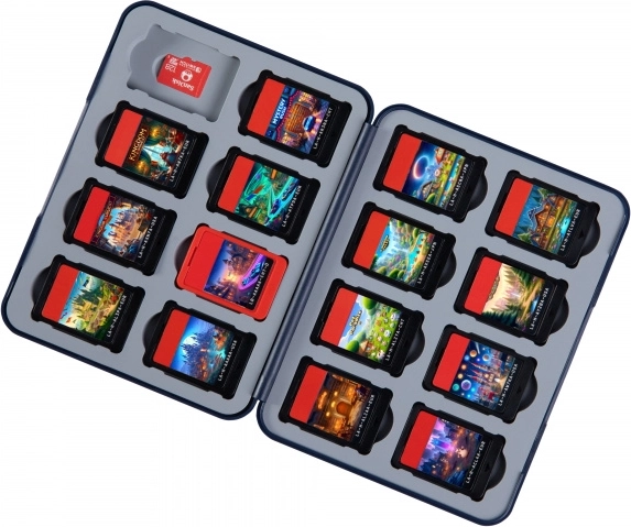 Space for up to 16 game cards and 16 microSD cards