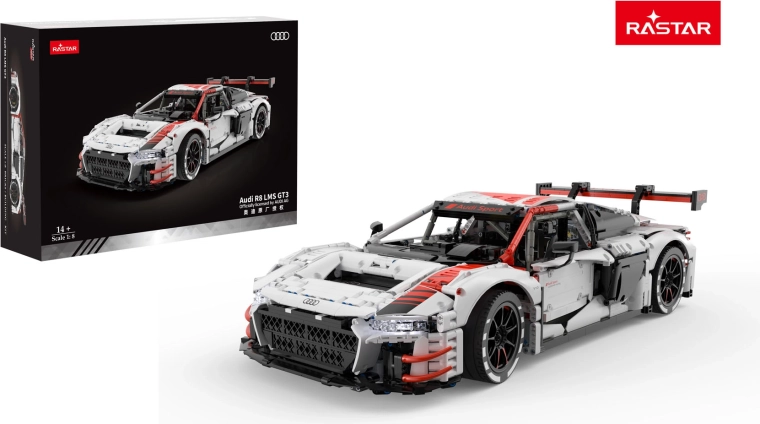 RASTAR Audi R8 LMS GT3 1:8 White Car Model Building Kit