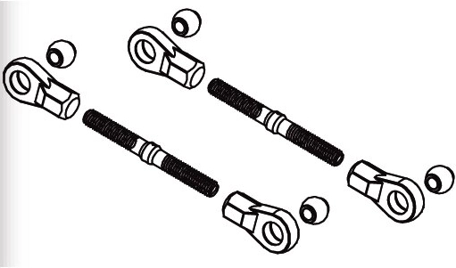 Set of rear upper suspension links for Voltage, Major, Infect, Liquid SR10 – 2 pieces