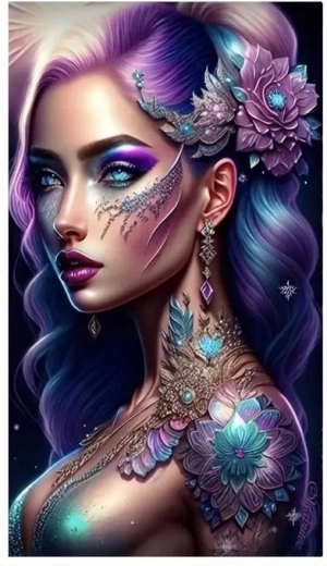 Norimpex Paint by Numbers Woman with Purple Hair 40 × 50 cm