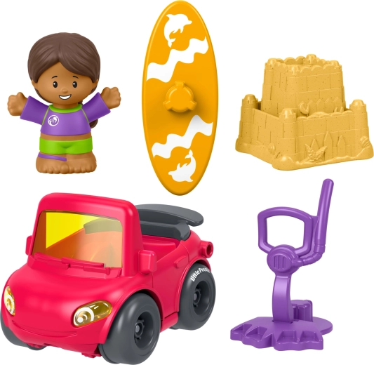 Fisher-Price Little People комплект с количка, фигурка и аксесоари – ден на плажа