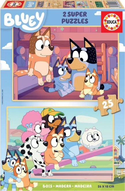 Educa дървени пъзели Bluey 2×25 части