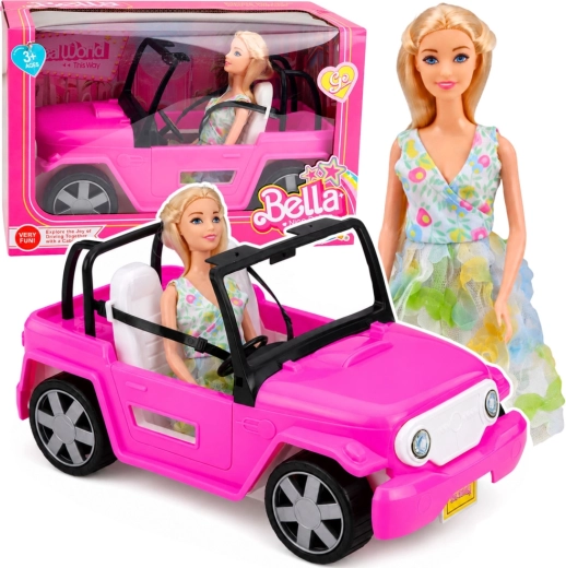 Bella doll with pink convertible (30 cm)