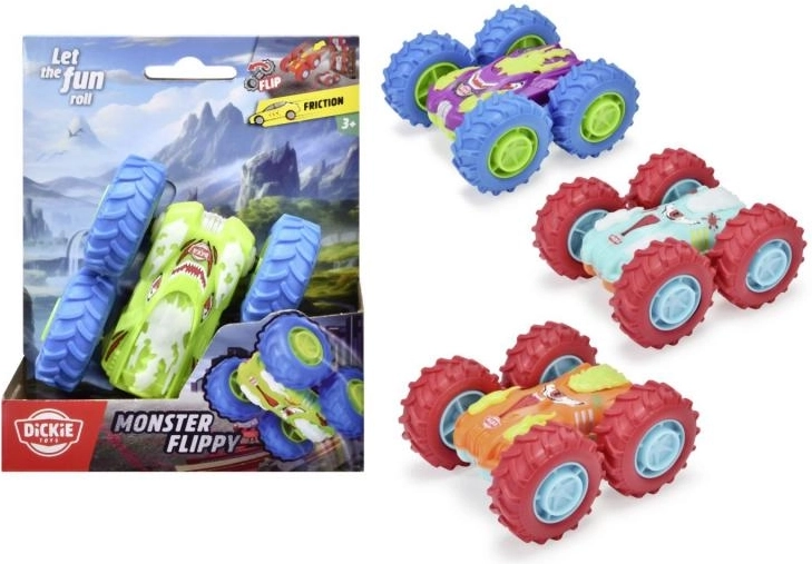 Авто Monster Flippy със задвижване на маховик, 10 см, 4 цвята/вида