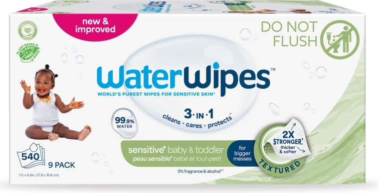 WaterWipes Baby & Toddler 3-in-1 Wet Wipes 9×60 pcs (540 pcs)