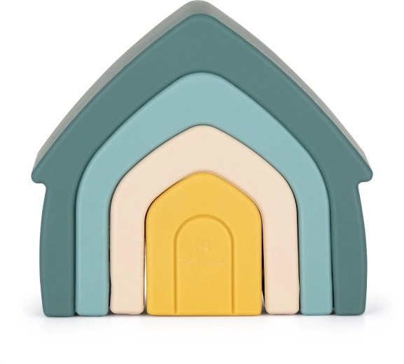 Petite&Mars silicone stacking toy House misty green