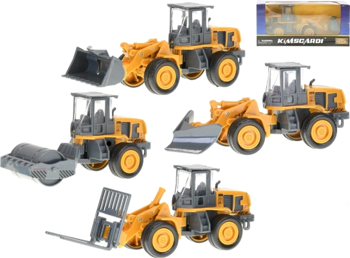 Metal construction vehicle 12–15 cm with freewheel, 4 types