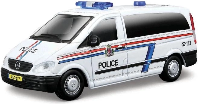 Realistic police vans with detailed prints