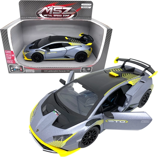 Метален модел 1:24 LAMBORGHINI Huracán STO сребристо сив