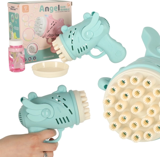 Blue Electric Bubble Gun with Wings