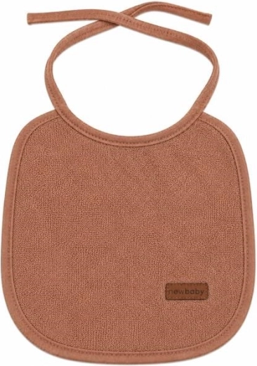 Children's terry bib New Baby with PVC backing brown - 1 piece