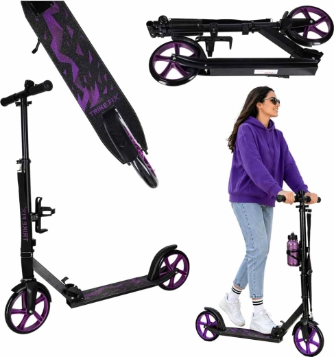 Сгъваема градска тротинетка Trike Fix 200 мм черно-виолетова