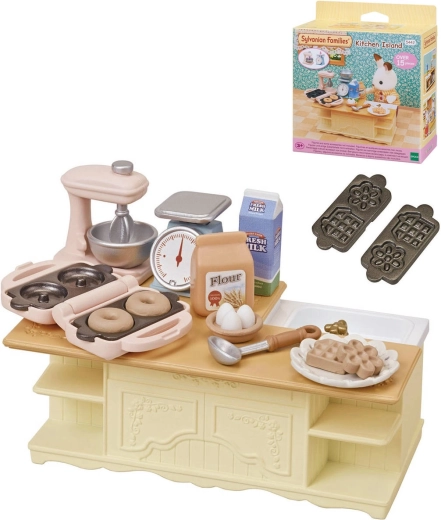 Sylvanian Families kitchen island with accessories