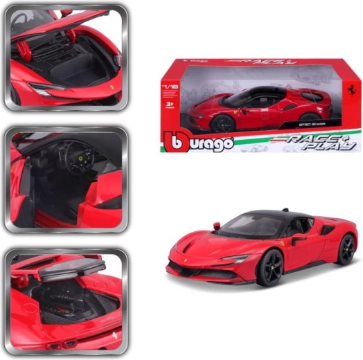 Метален модел BBURAGO FERRARI SF90 STRADALE 1:18 червен