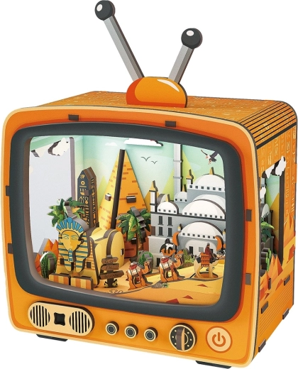 2Kids Toys 3D Wooden Puzzle Retro TV Pyramids