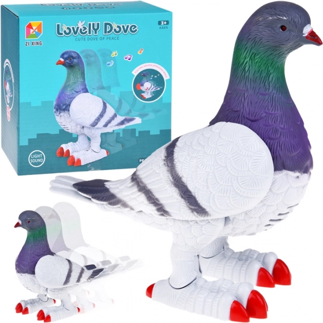 Interactive walking pigeon with light and melody - 1 piece