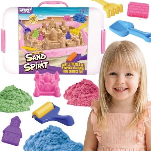 Woopie Sand Spirit кинетичен пясък – комплект „крепост и замък“ 24 части