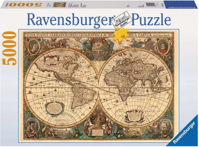 Пъзел Ravensburger стара карта на света 5000 части