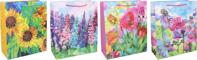 Gift Bag L 31 × 42 × 12 cm – floral design, mixed variants