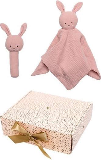 Jabadabado baby gift set with comforter and rattle Bunny pink