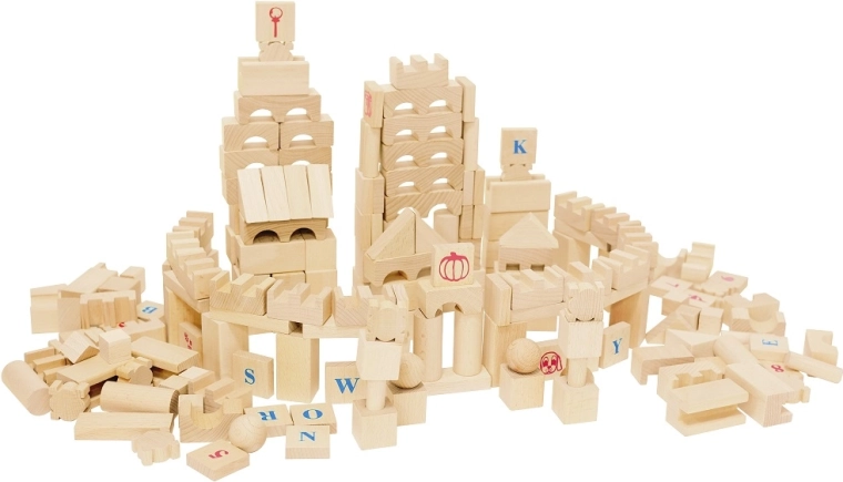Wooden Building Blocks Natural XL 220 pcs