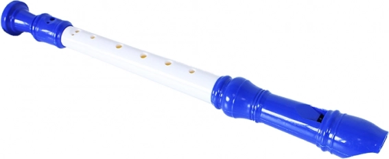 Children's plastic flute 33 cm blue-white - 1 piece