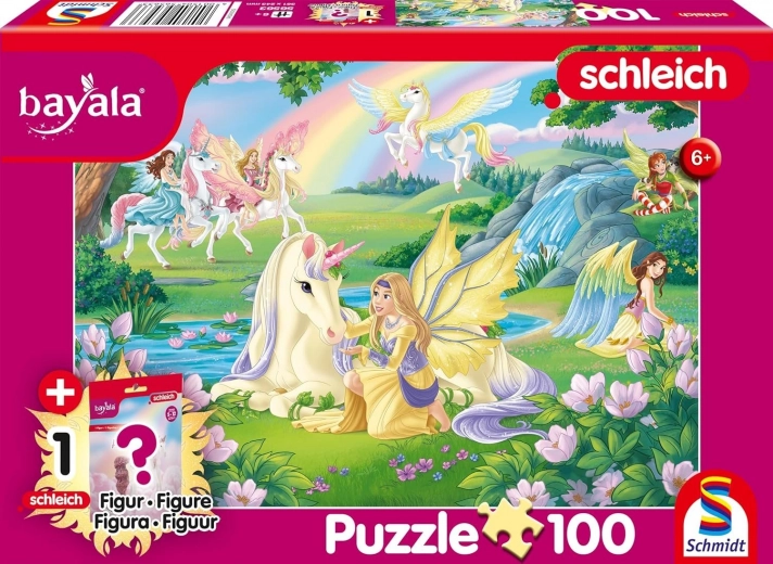 Пъзел Bayala: магически еднорози 100 части с фигурка SCHLEICH